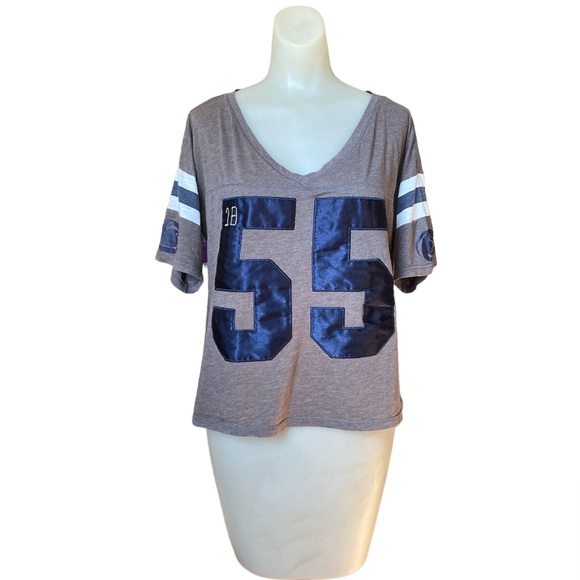 PINK Penn State Oversized V-Neck Size Medium Collegiate Loungewear Athletic - Picture 2 of 5